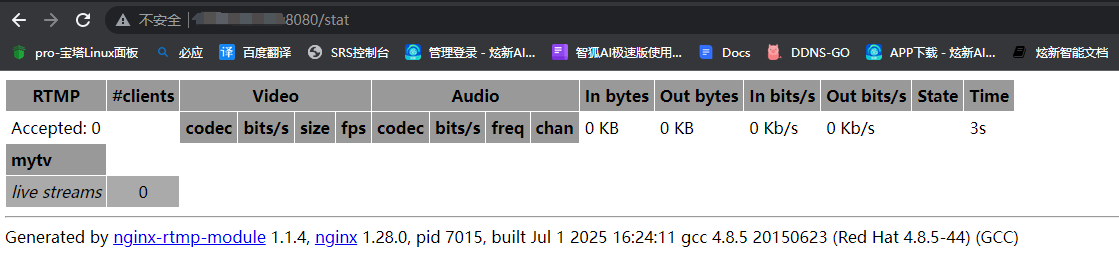 nginx+rtmp实现流服务器